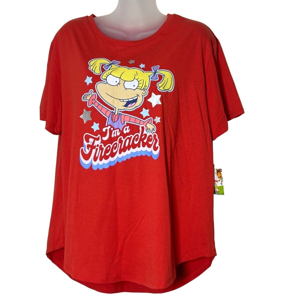Nickelodeon Rugrats Angelica Pickles Firecracker Red Graphic T-Shirt XXL NWT